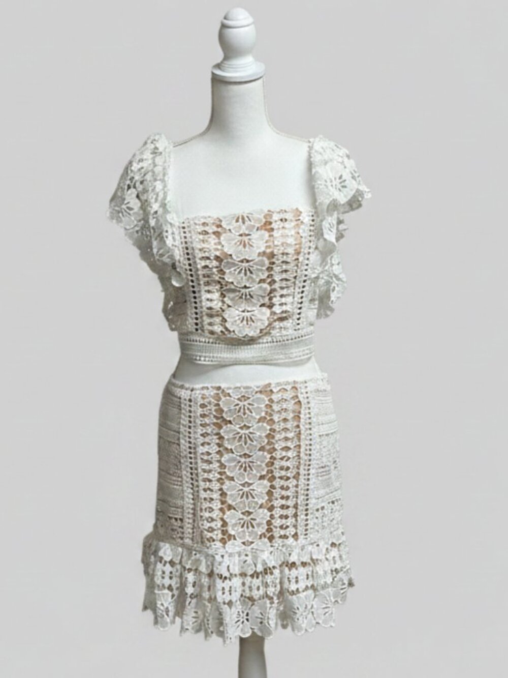 Luxxel ivory lace dress, size M